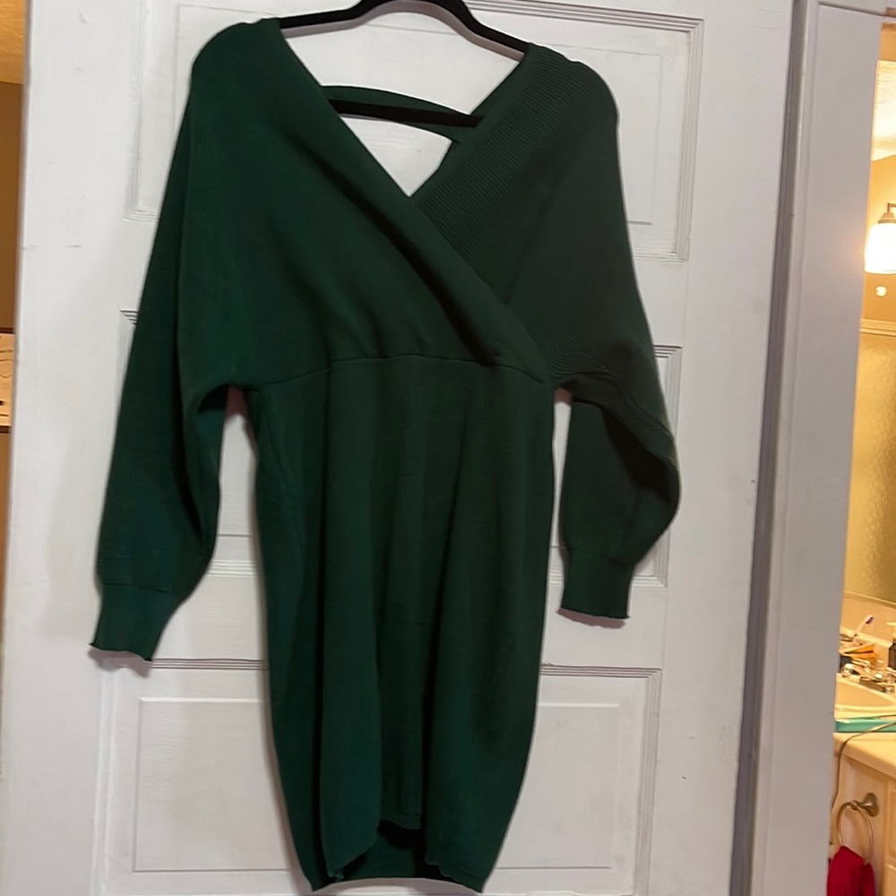 Green sweater dress